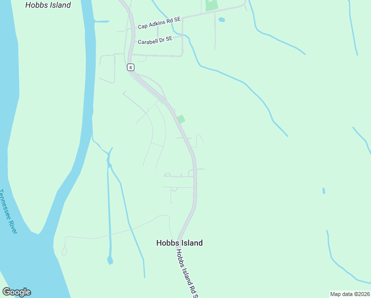 map of restaurants, bars, coffee shops, grocery stores, and more near 1645 Hobbs Island Road Southeast in Huntsville