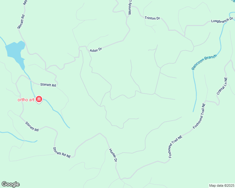 map of restaurants, bars, coffee shops, grocery stores, and more near 1055 Mayfield Lane Northeast in Ranger