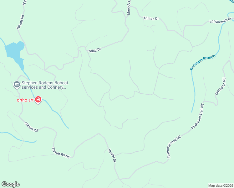 map of restaurants, bars, coffee shops, grocery stores, and more near 1071 Mayfield Lane Northeast in Ranger