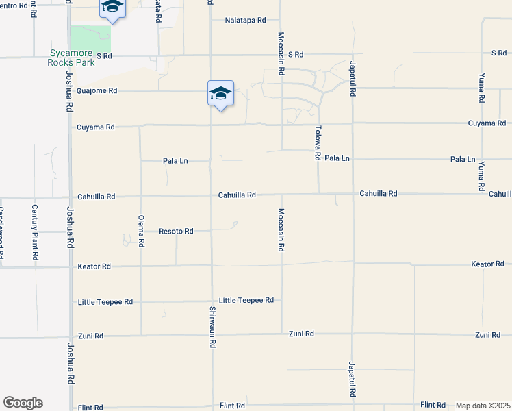 map of restaurants, bars, coffee shops, grocery stores, and more near 23825 Cahuilla Road in Apple Valley