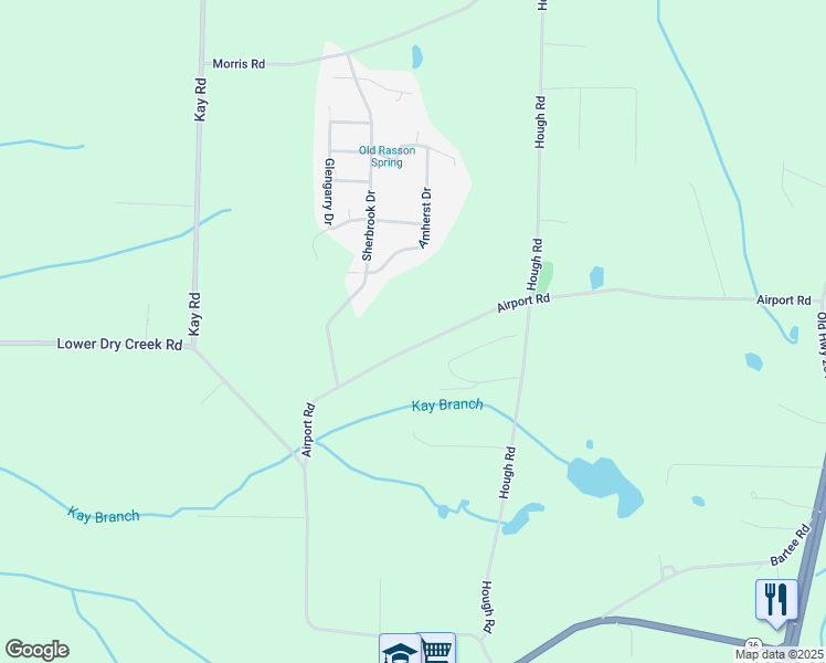 map of restaurants, bars, coffee shops, grocery stores, and more near 216 Airport Road in Morgan County