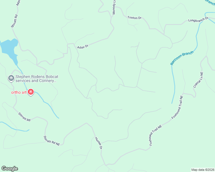 map of restaurants, bars, coffee shops, grocery stores, and more near 1069 Mayfield Lane Northeast in Ranger