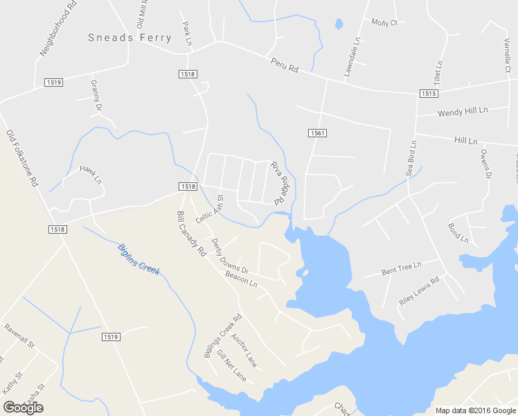 map of restaurants, bars, coffee shops, grocery stores, and more near 701 Riva Ridge Road in Sneads Ferry