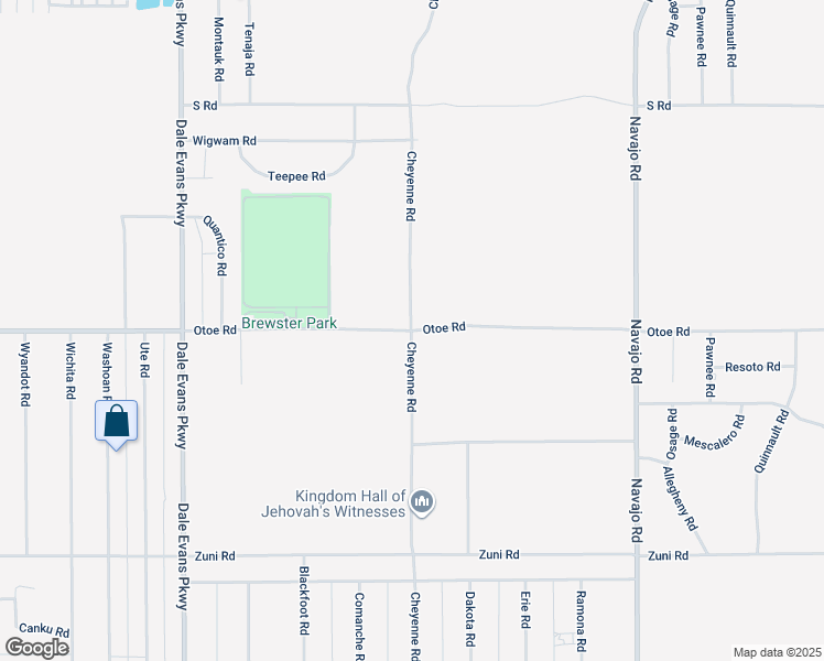 map of restaurants, bars, coffee shops, grocery stores, and more near Otoe Road in Apple Valley