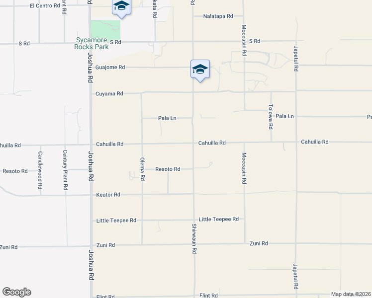 map of restaurants, bars, coffee shops, grocery stores, and more near 23677 Cahuilla Road in Apple Valley