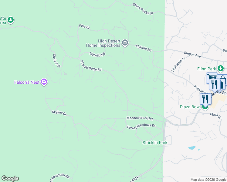 map of restaurants, bars, coffee shops, grocery stores, and more near 2006 Rocky Dells Drive in Prescott