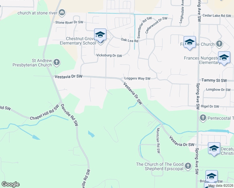 map of restaurants, bars, coffee shops, grocery stores, and more near 3414 Cedarhurst Drive in Decatur