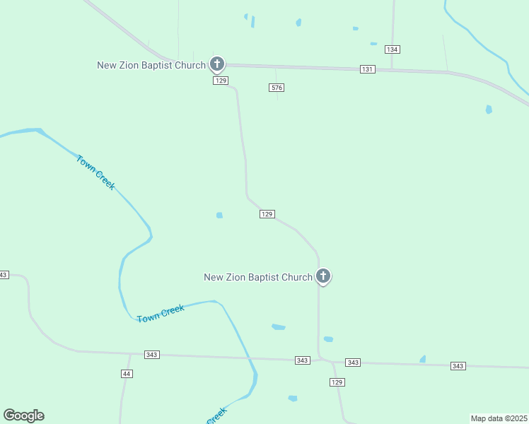 map of restaurants, bars, coffee shops, grocery stores, and more near County Road 129 in Russellville