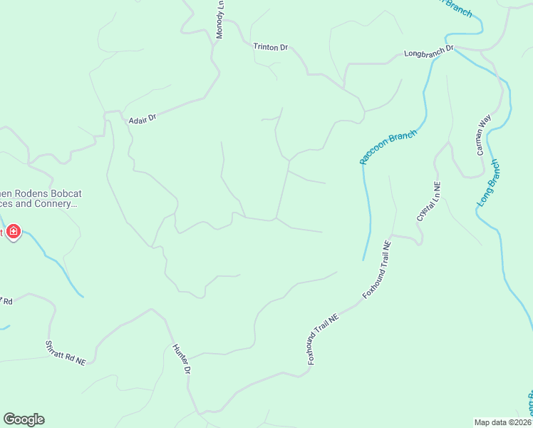 map of restaurants, bars, coffee shops, grocery stores, and more near 1020 Mayfield Lane Northeast in Ranger