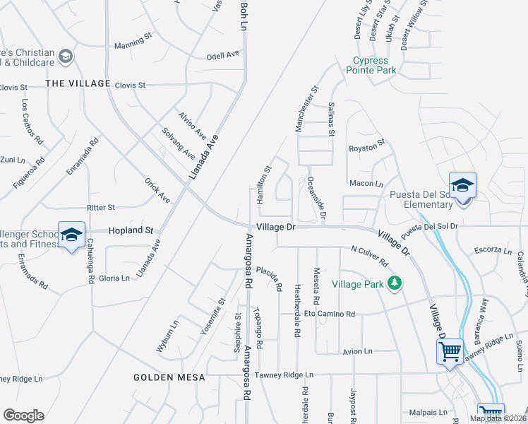 map of restaurants, bars, coffee shops, grocery stores, and more near 15375 Baxter Street in Victorville