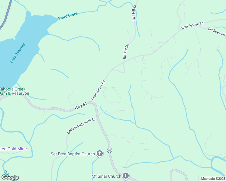 map of restaurants, bars, coffee shops, grocery stores, and more near 112 Pointe Circle in Dahlonega