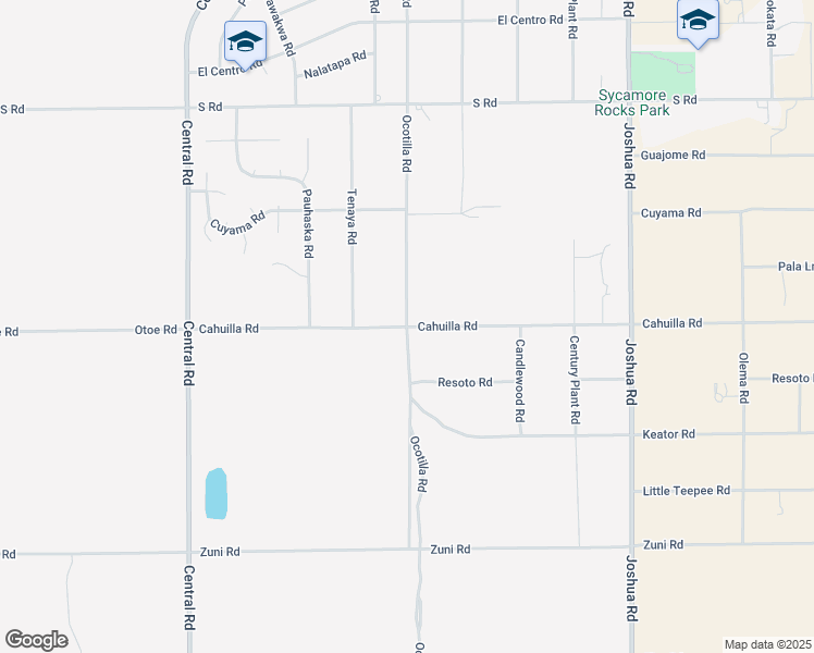 map of restaurants, bars, coffee shops, grocery stores, and more near Cahuilla Road in Apple Valley
