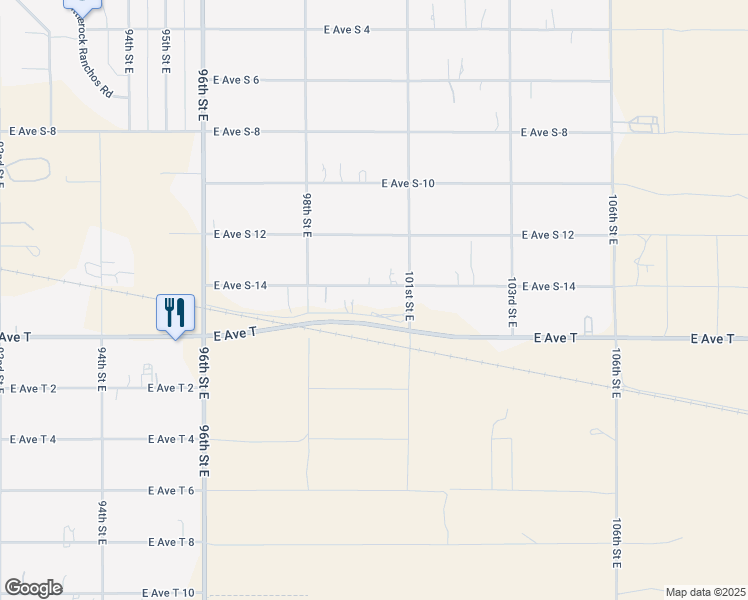 map of restaurants, bars, coffee shops, grocery stores, and more near 10018 East Avenue S-14 in Littlerock