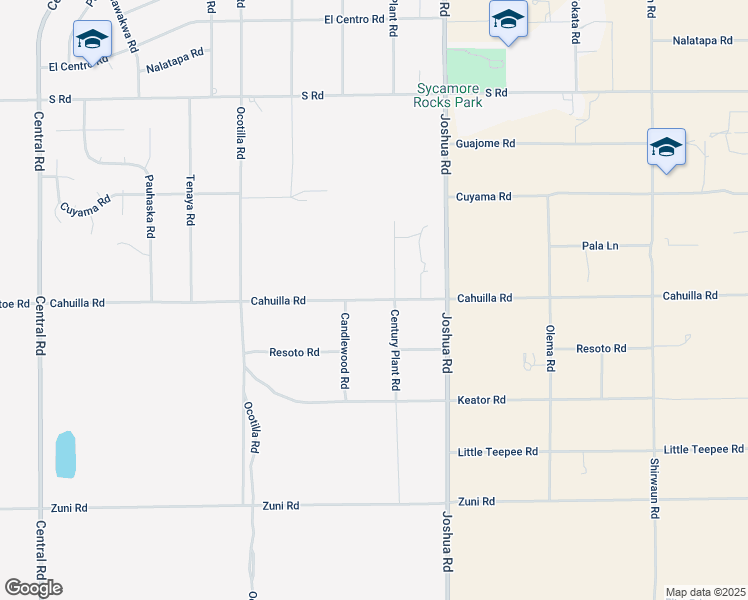 map of restaurants, bars, coffee shops, grocery stores, and more near Cahuilla Road in Apple Valley