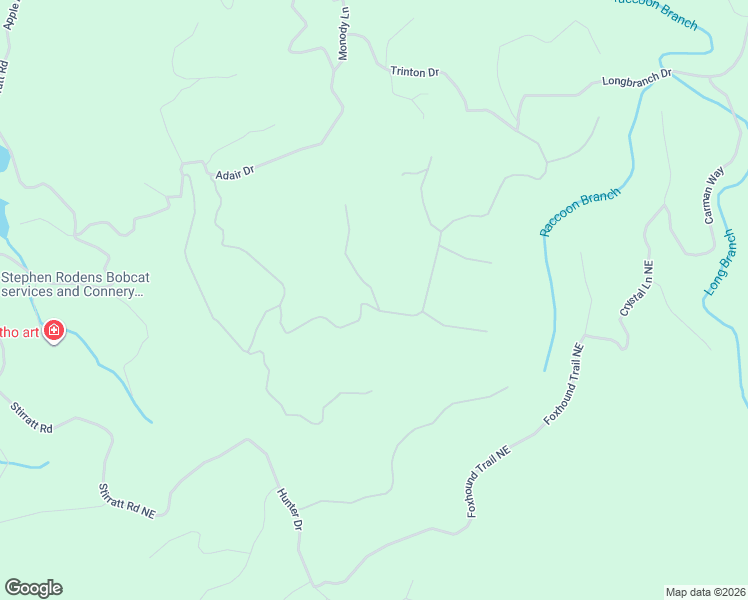 map of restaurants, bars, coffee shops, grocery stores, and more near 1067 Mayfield Lane Northeast in Ranger