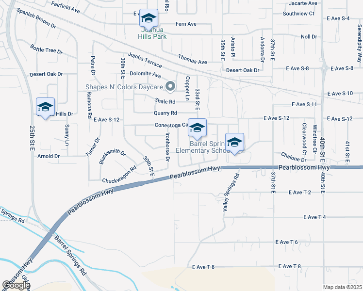 map of restaurants, bars, coffee shops, grocery stores, and more near 36502 Nickel Street in Palmdale