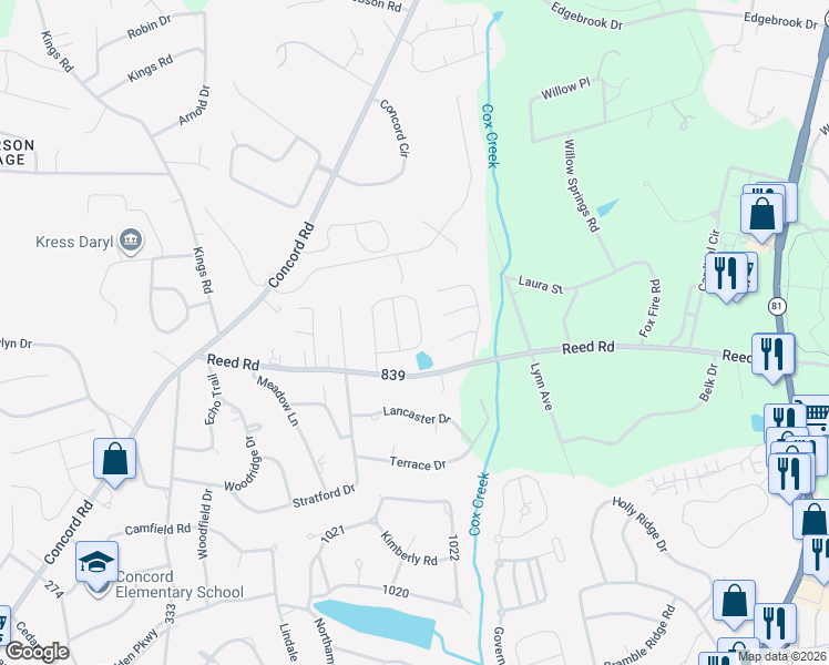 map of restaurants, bars, coffee shops, grocery stores, and more near 140 Mystic Vineyard Lane in Anderson