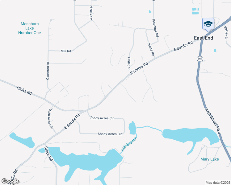 map of restaurants, bars, coffee shops, grocery stores, and more near 6318 East Sardis Road in Hensley