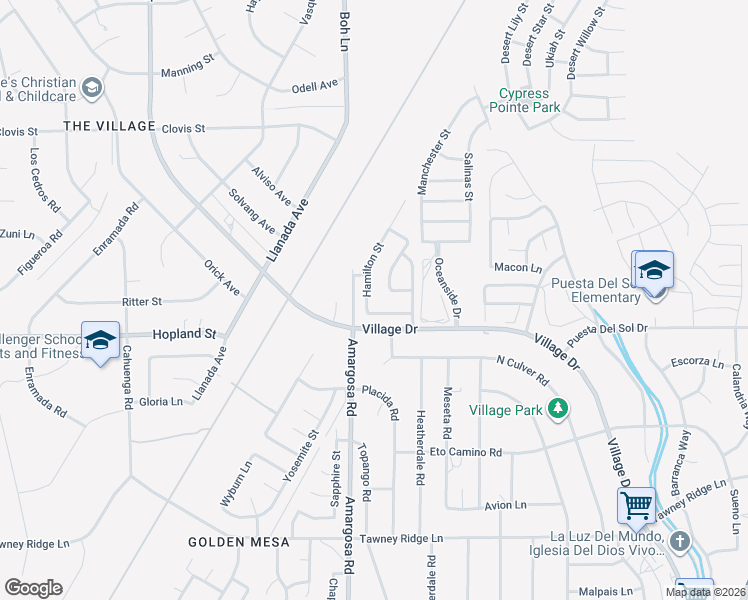 map of restaurants, bars, coffee shops, grocery stores, and more near 16137 Hamilton Street in Victorville