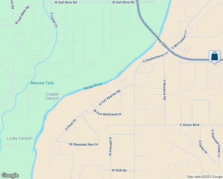 map of restaurants, bars, coffee shops, grocery stores, and more near 1734 South Fort Apache Road in Camp Verde