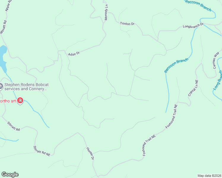 map of restaurants, bars, coffee shops, grocery stores, and more near 1067 Mayfield Lane Northeast in Ranger