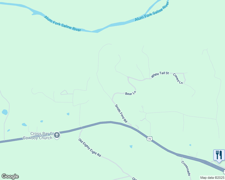 map of restaurants, bars, coffee shops, grocery stores, and more near 2500 Bear Lane in Benton