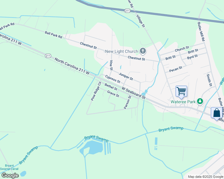 map of restaurants, bars, coffee shops, grocery stores, and more near 404 Bethel Street in Bladenboro