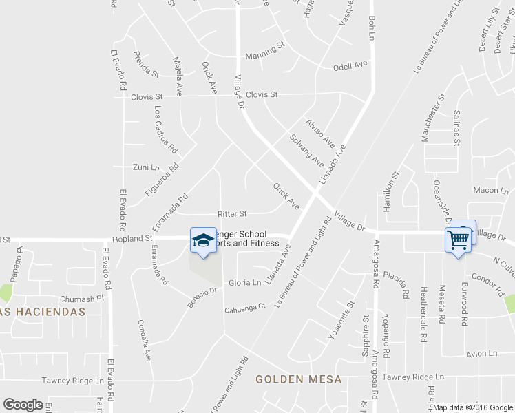 map of restaurants, bars, coffee shops, grocery stores, and more near 14966 Ritter Street in Victorville