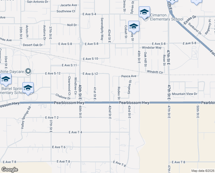 map of restaurants, bars, coffee shops, grocery stores, and more near VAC/20TH Shadowcrest Drive in Lancaster