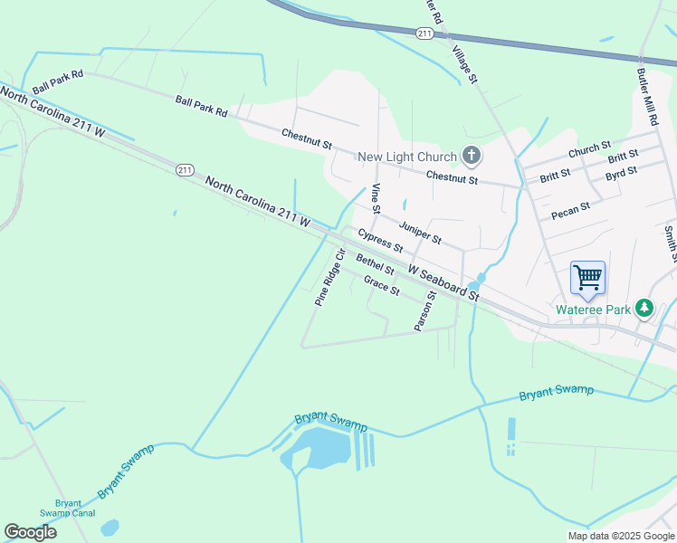 map of restaurants, bars, coffee shops, grocery stores, and more near 508 Grace Street in Bladenboro