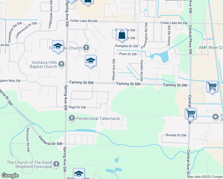 map of restaurants, bars, coffee shops, grocery stores, and more near 628 Longbow Drive in Decatur
