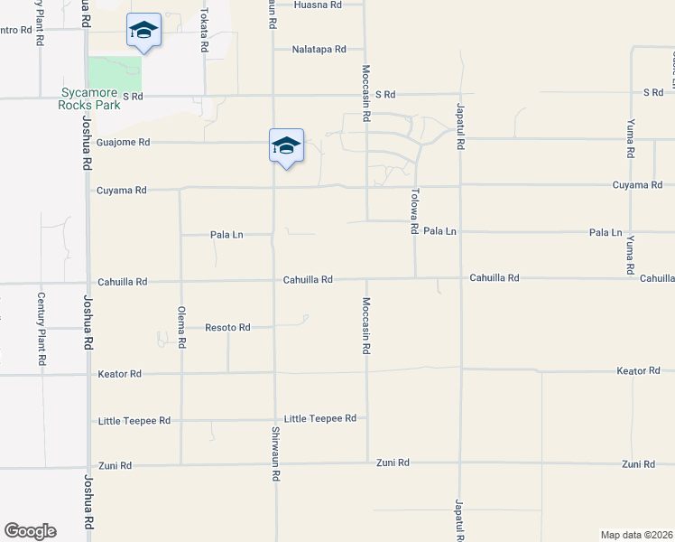 map of restaurants, bars, coffee shops, grocery stores, and more near 23825 Cahuilla Road in Apple Valley