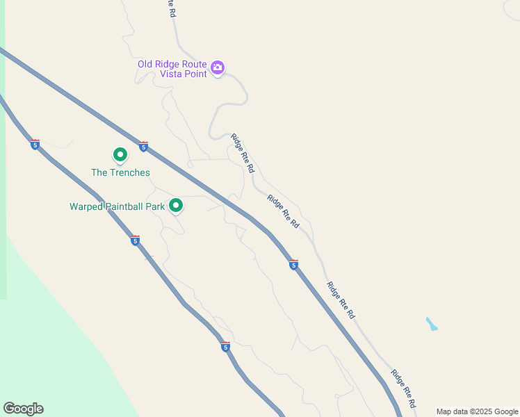 map of restaurants, bars, coffee shops, grocery stores, and more near Ridge Route Road in Castaic