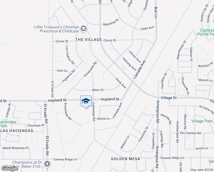 map of restaurants, bars, coffee shops, grocery stores, and more near 16221 Vasquez Avenue in Victorville