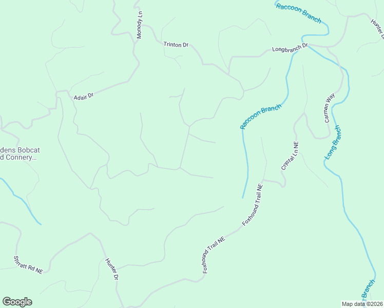 map of restaurants, bars, coffee shops, grocery stores, and more near 1044 Raccoon Ridge Northeast in Ranger