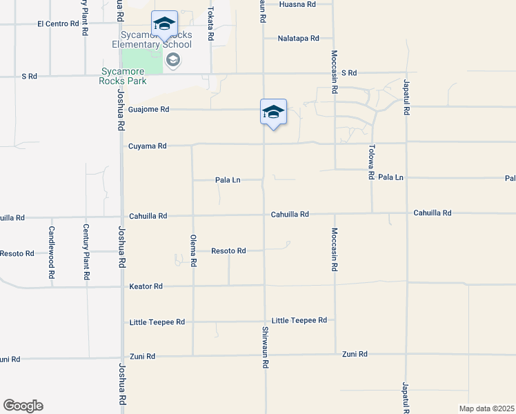 map of restaurants, bars, coffee shops, grocery stores, and more near 23696 Cahuilla Road in Apple Valley