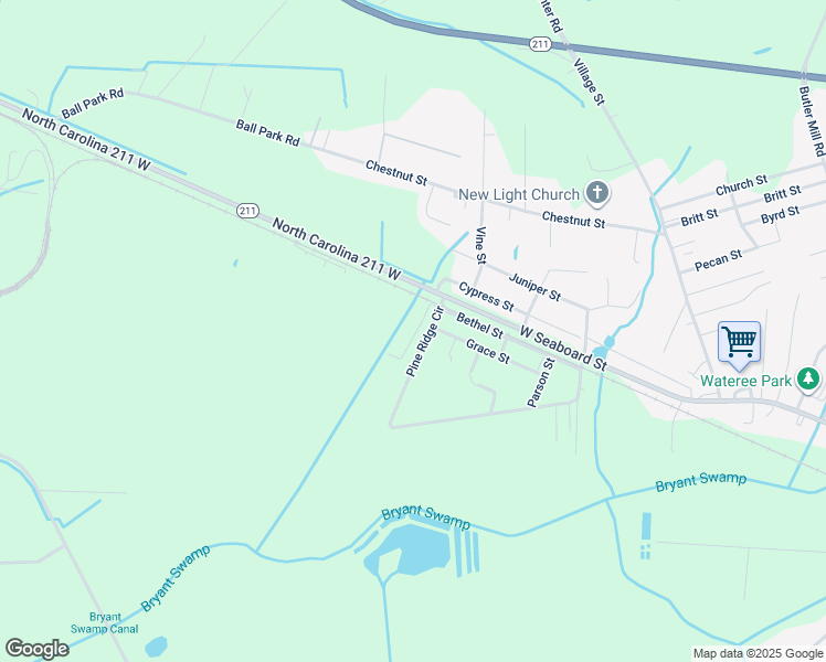 map of restaurants, bars, coffee shops, grocery stores, and more near 201 Pait Street in Bladenboro