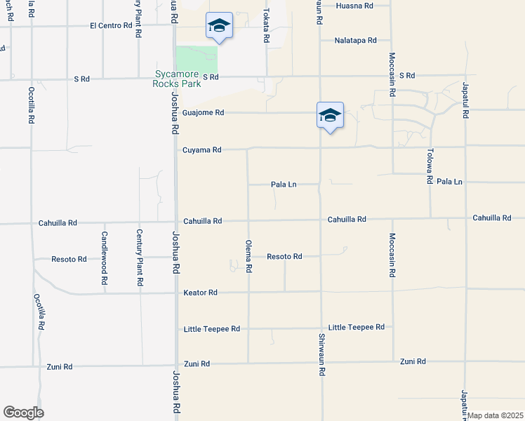 map of restaurants, bars, coffee shops, grocery stores, and more near 23540 Cahuilla Road in Apple Valley
