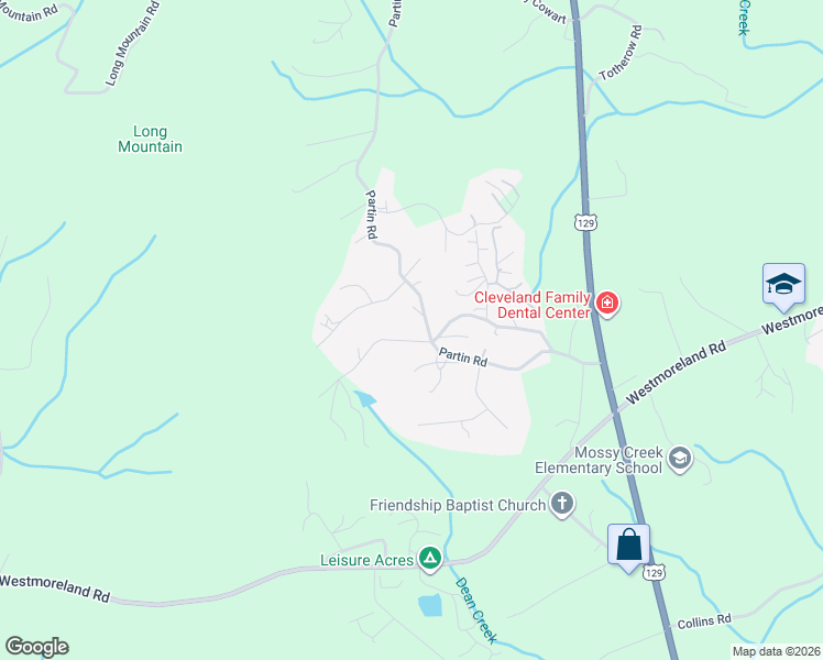 map of restaurants, bars, coffee shops, grocery stores, and more near 34 The Pines Road in Cleveland