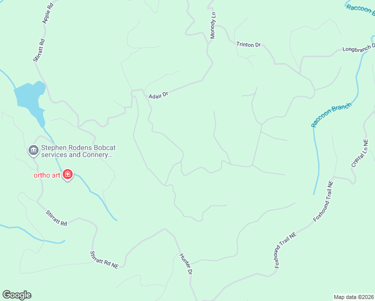map of restaurants, bars, coffee shops, grocery stores, and more near 1073 Mayfield Lane Northeast in Ranger