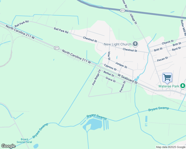 map of restaurants, bars, coffee shops, grocery stores, and more near 201 Pait Street in Bladenboro
