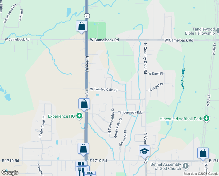 map of restaurants, bars, coffee shops, grocery stores, and more near 3401 Woodknoll in Duncan