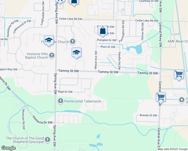 map of restaurants, bars, coffee shops, grocery stores, and more near 628 Longbow Drive in Decatur