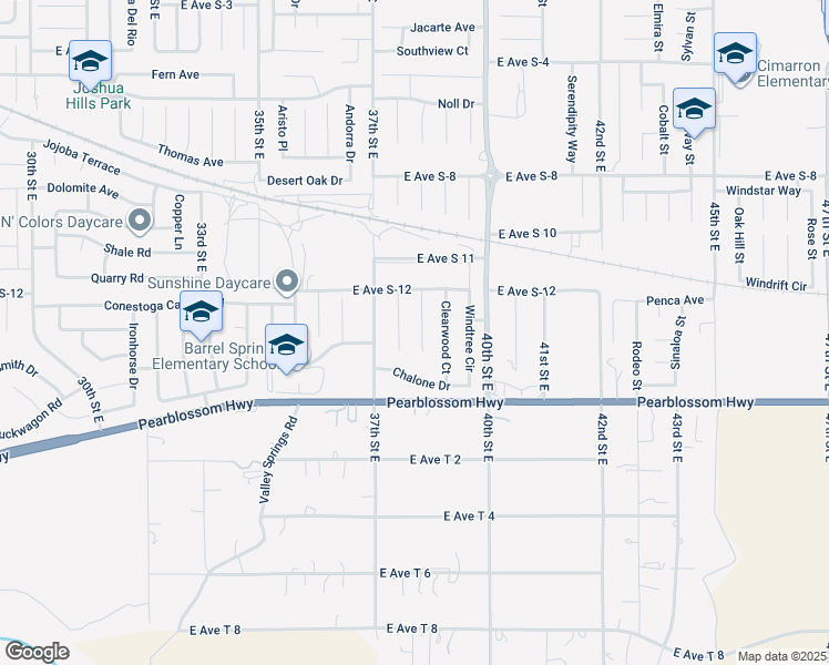 map of restaurants, bars, coffee shops, grocery stores, and more near 36525 Summerholly Circle in Palmdale