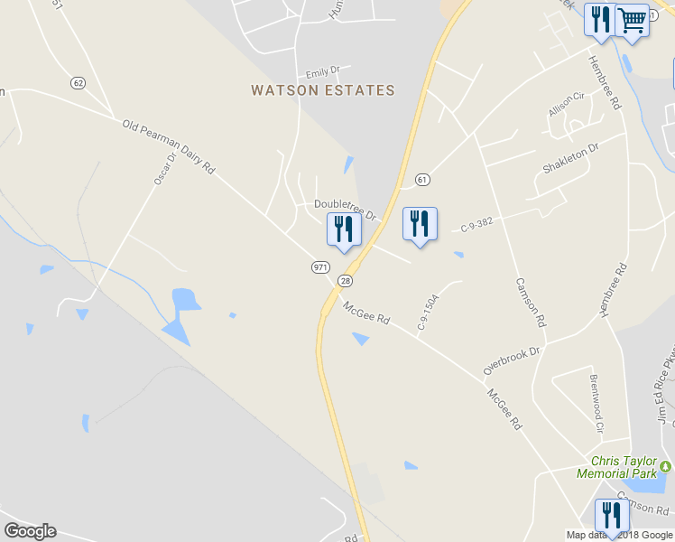 map of restaurants, bars, coffee shops, grocery stores, and more near 1701 Pearman Dairy Rd in Anderson