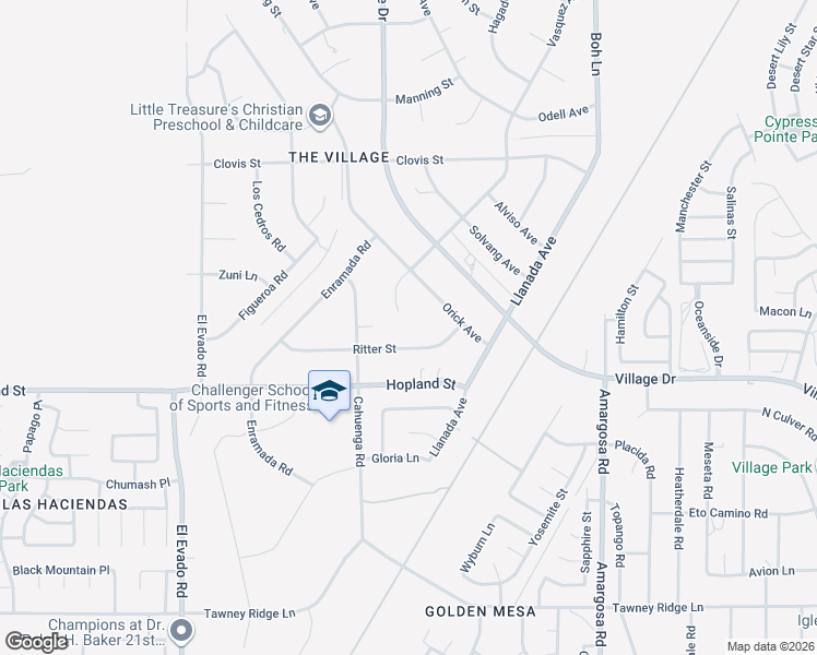 map of restaurants, bars, coffee shops, grocery stores, and more near 16221 Vasquez Avenue in Victorville