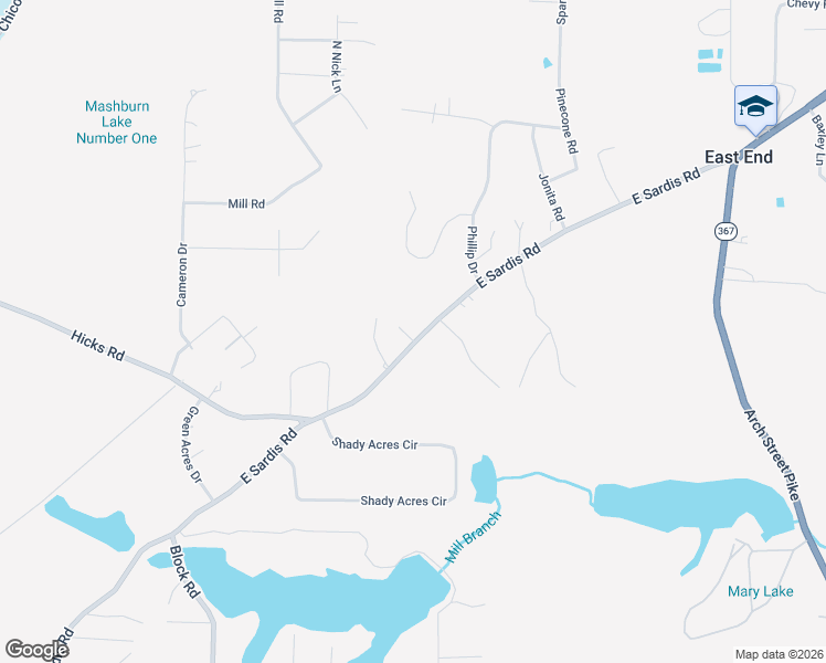 map of restaurants, bars, coffee shops, grocery stores, and more near 6318 East Sardis Road in Hensley