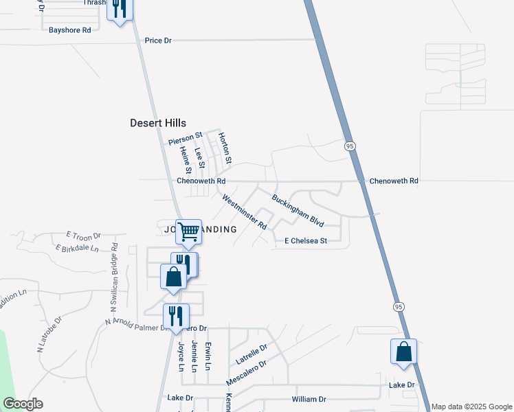 map of restaurants, bars, coffee shops, grocery stores, and more near 3911 Surrey Hills Lane in Lake Havasu City