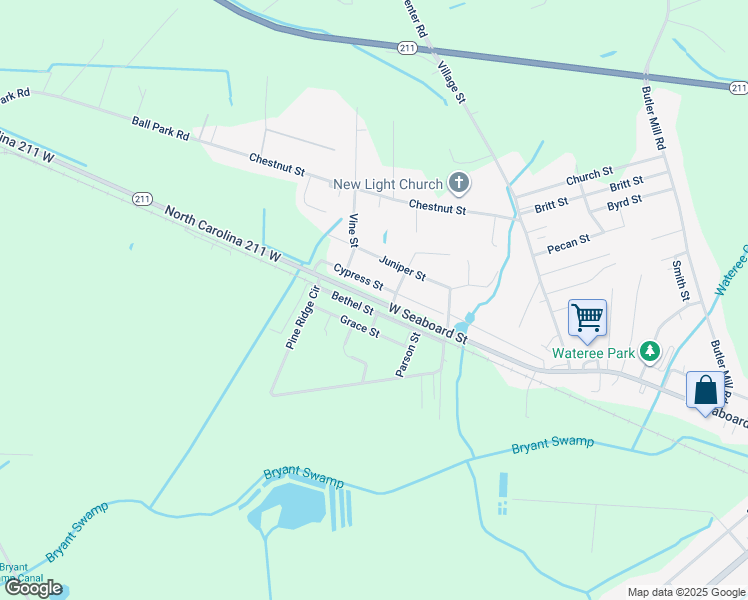 map of restaurants, bars, coffee shops, grocery stores, and more near 1607 West Seaboard Street in Bladenboro