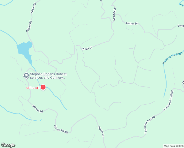 map of restaurants, bars, coffee shops, grocery stores, and more near 1093 Mayfield Lane Northeast in Ranger